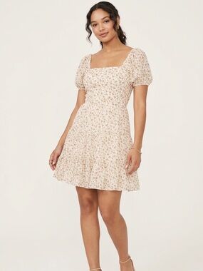 NWT 1STATE Soft Floral Dress Size 2x Off white\cream Plus Size Old Money Summer